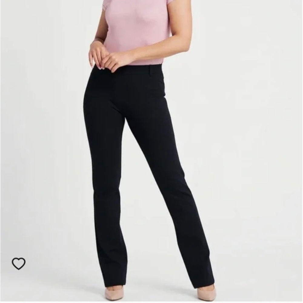 Betabrand Medium Petite Black Pants Dress Leggings Straight Leg Mid Rise Stretch
